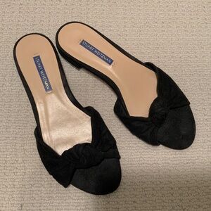 Stuart Weitzman Black Suede Kelli Slide Sandal